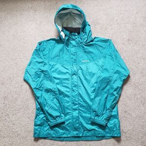 Marmot Precip Rain Windbreaker Hooded Jacket Full Zip Pockets Girls Size XL